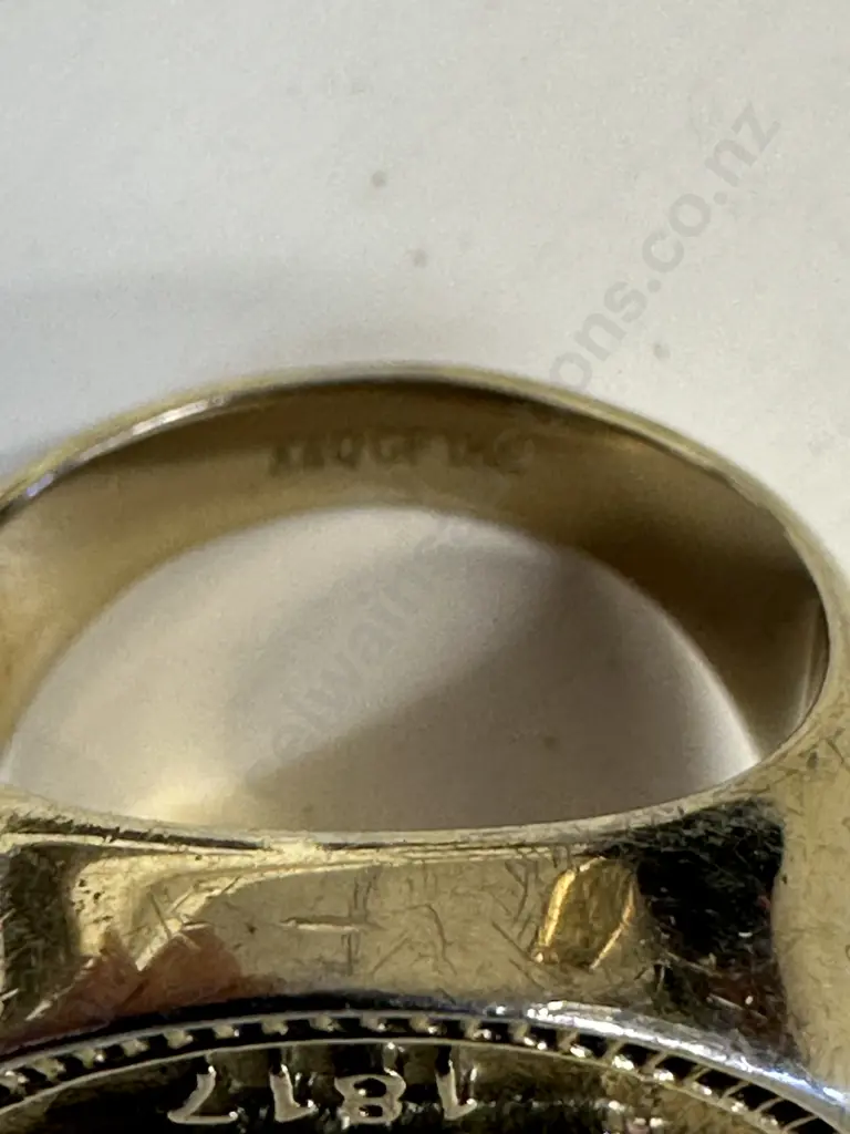 1817 Gold Sovereign Signet Ring Inscribed K&Q GF 18k 32gm Image 1++